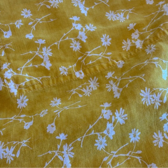 CYNTHIA ROWLEY 100% Linen Sleeveless Collared Midi Yellow Floral Dress‎ Size 8 - Picture 10 of 10